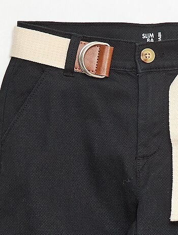 Pantalon chino en twill avec ceinture - 2 pièces