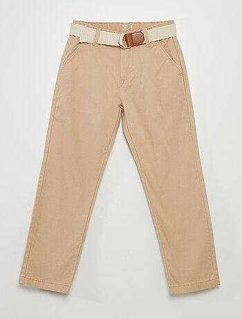 Pantalon chino en twill avec ceinture