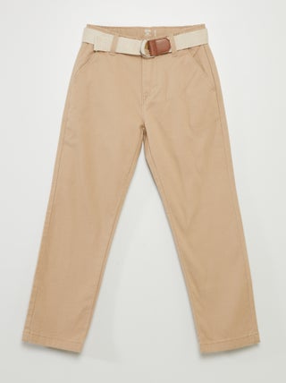 Pantalon chino en twill avec ceinture