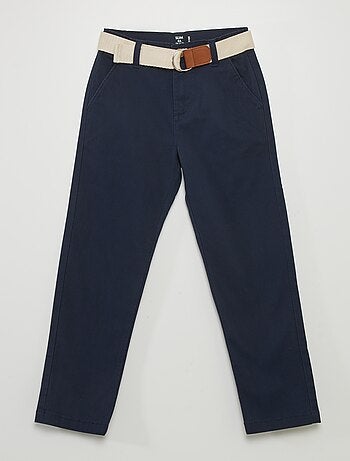 Pantalon chino en twill avec ceinture