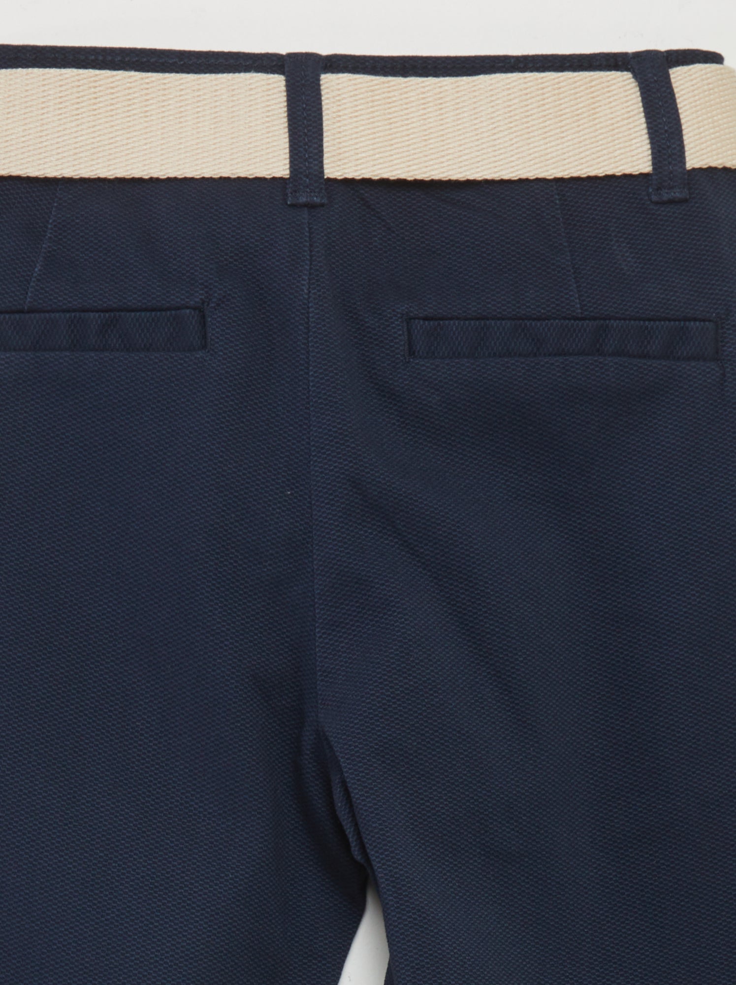 NEXT Garçon Pantalon Chino Large 100% Coton avec Taille élastique Bleu