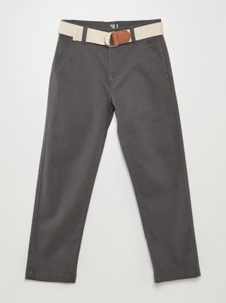 Pantalon chino en twill avec ceinture