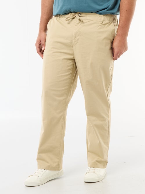Pantalon chino en twill avec cordons de serrage - Kiabi