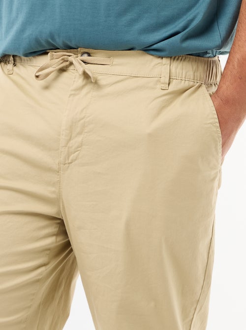 Pantalon chino en twill avec cordons de serrage - Kiabi