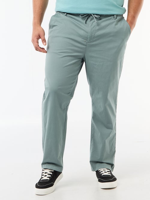 Pantalon chino en twill avec cordons de serrage - Kiabi