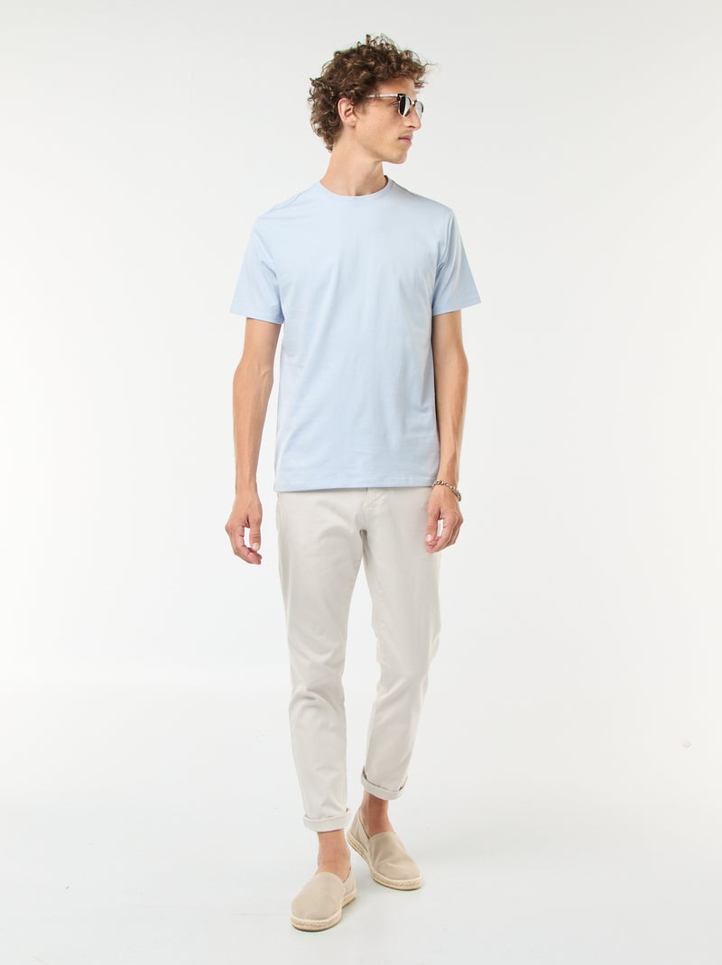 Pantalon chino en twill Blanc - Kiabi