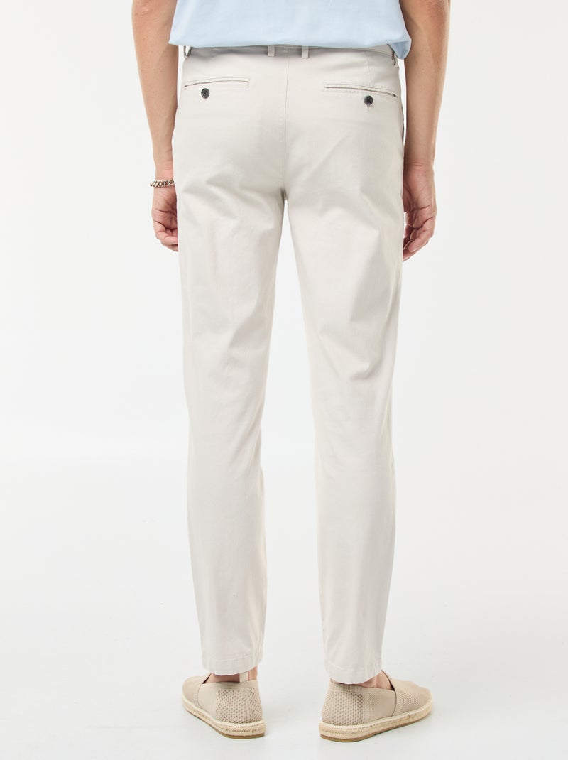 Pantalon chino en twill Blanc - Kiabi