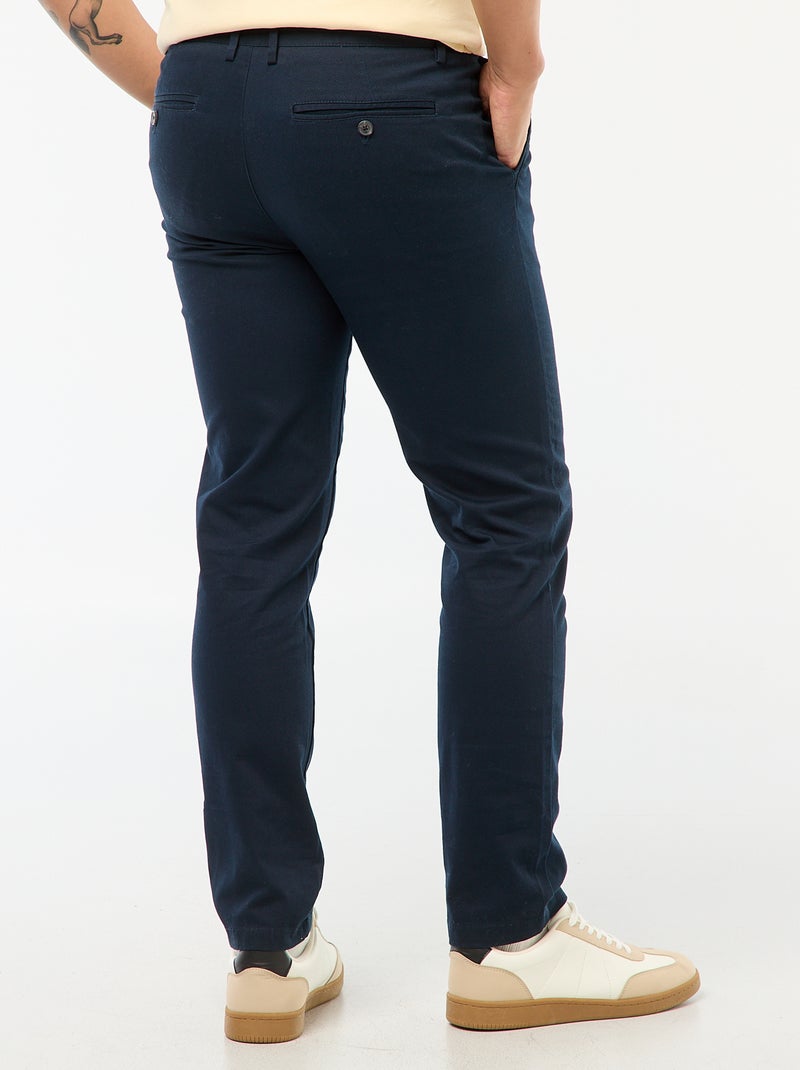 Pantalon chino en twill Bleu - Kiabi