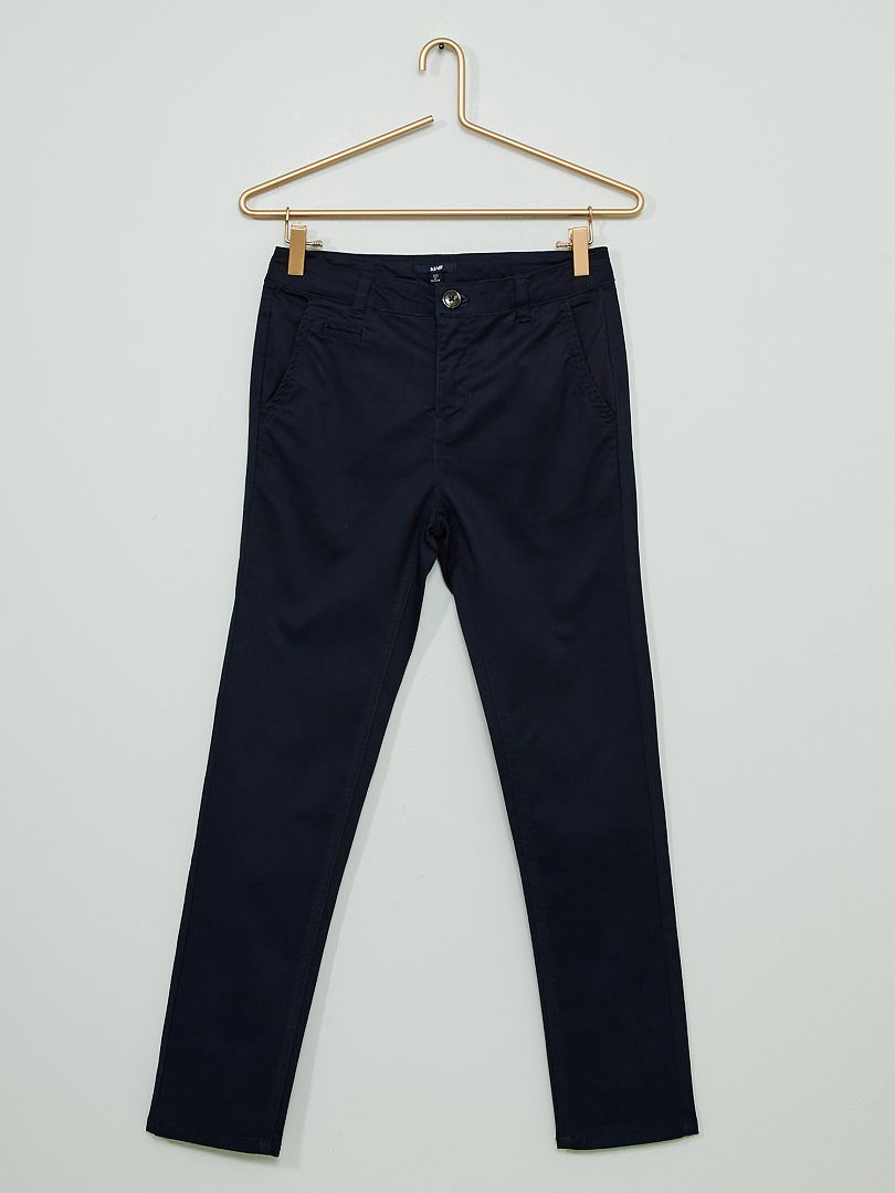 Pantalon chino en twill bleu marine - Kiabi