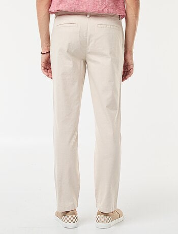 Pantalon chino en twill de coton stretch uni