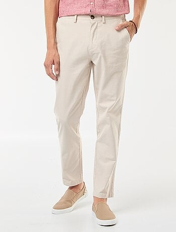 Pantalon chino en twill de coton stretch uni