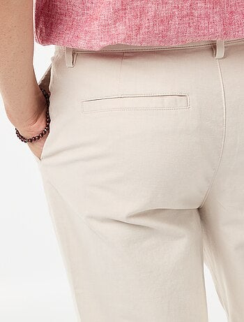 Pantalon chino en twill de coton stretch uni