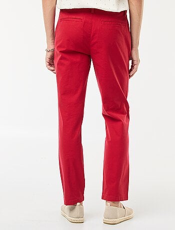 Pantalon chino en twill de coton stretch uni