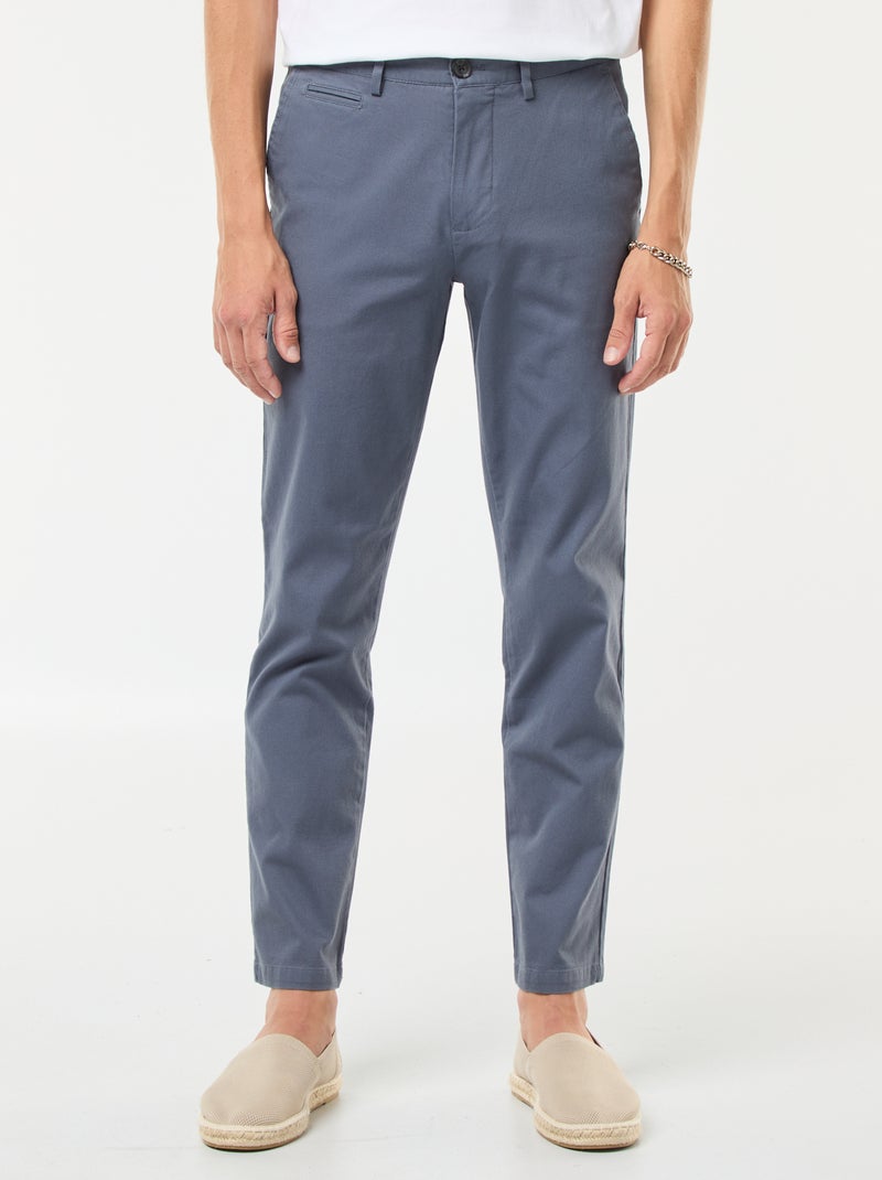 Pantalon chino en twill Gris - Kiabi