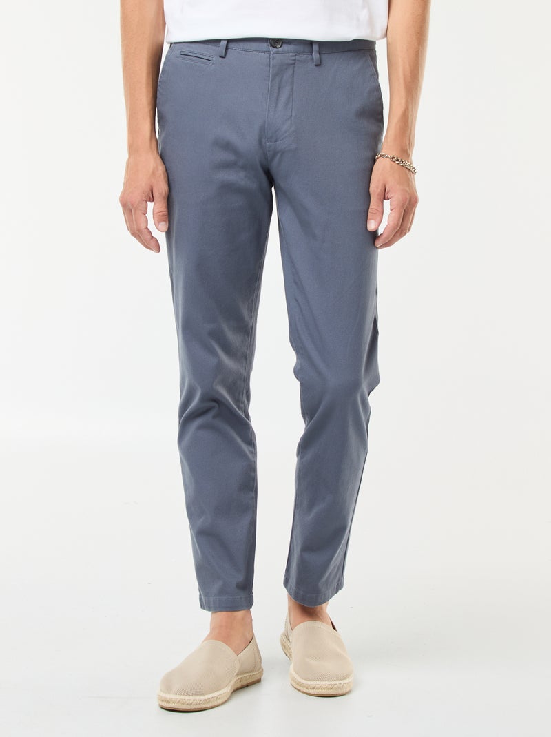 Pantalon chino en twill Gris - Kiabi