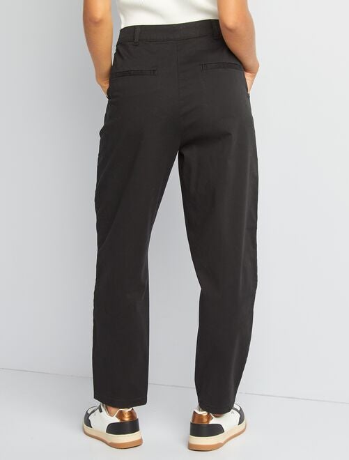 Pantalon chino femme pas cher noir Kiabi