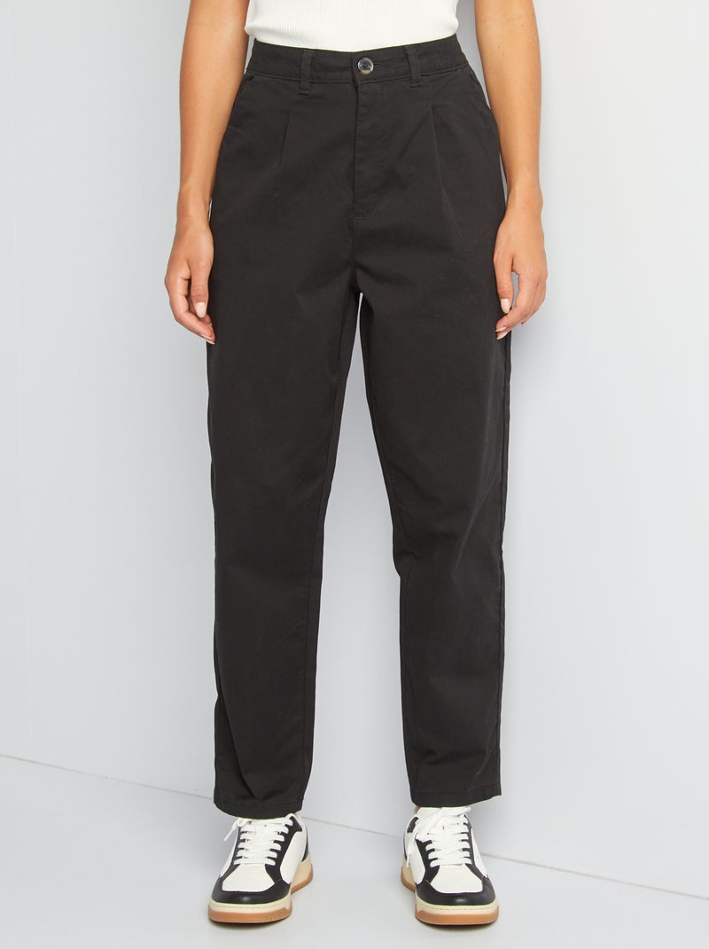Pantalon chino en twill noir - Kiabi