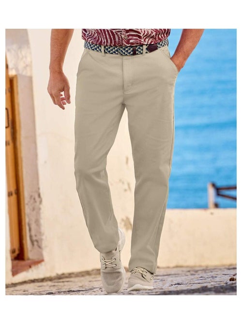 Pantalon Chino en Twill Stretch   - ATLAS FOR MEN - Kiabi