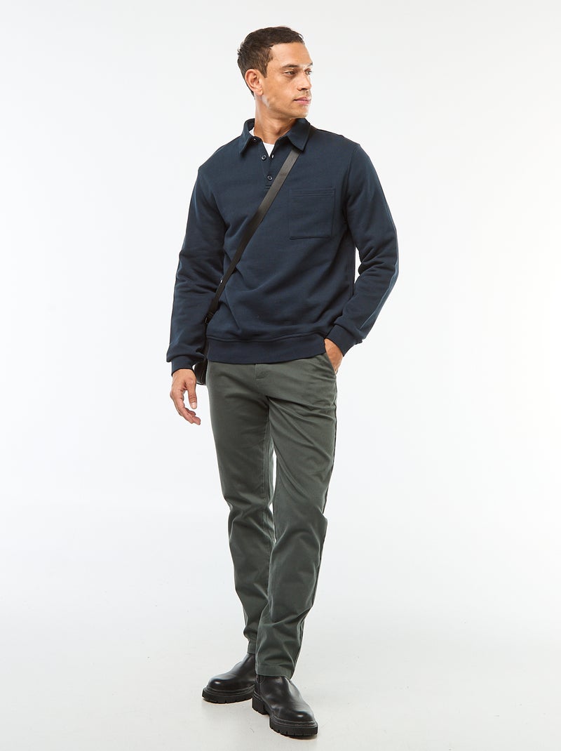 Pantalon chino en twill Vert - Kiabi