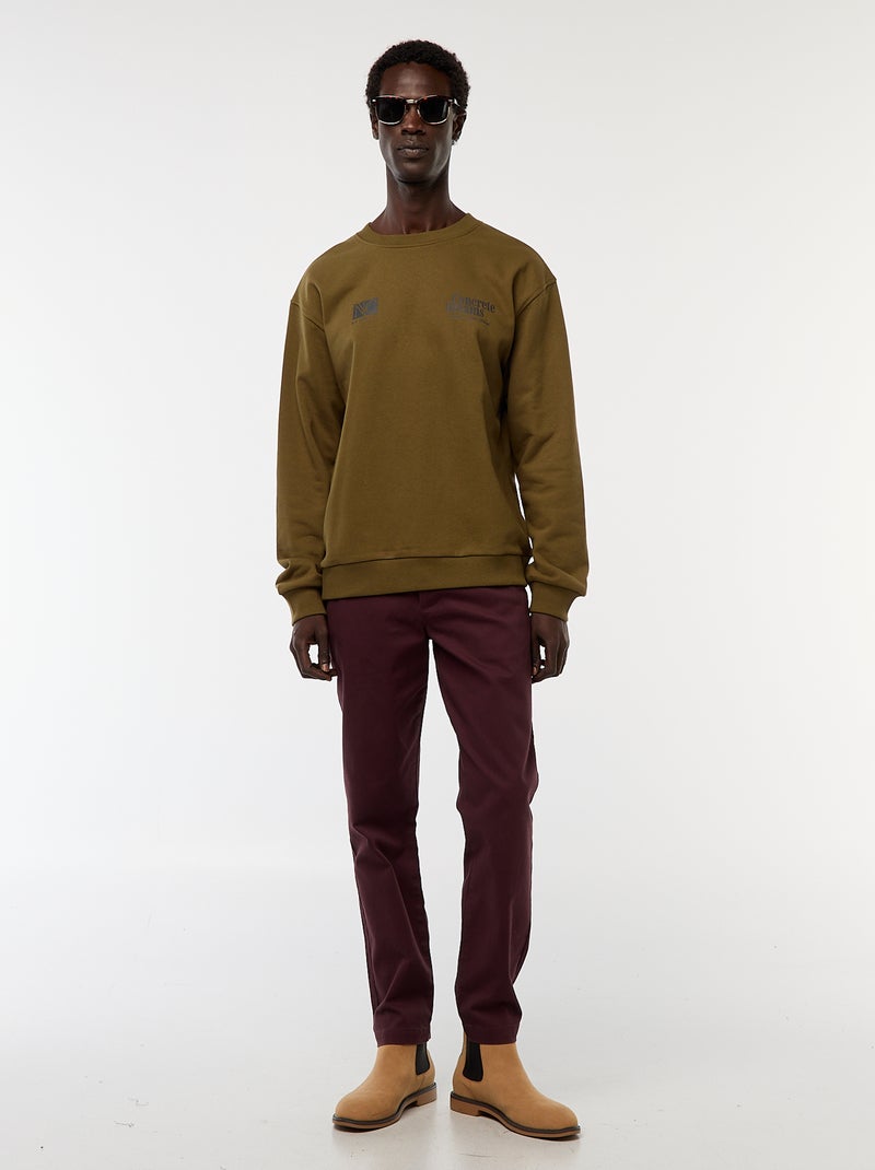 Pantalon chino en twill Violet - Kiabi