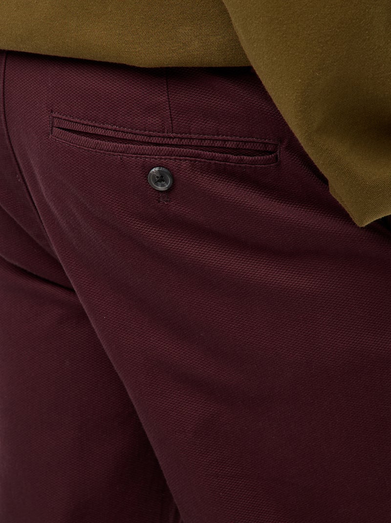 Pantalon chino en twill Violet - Kiabi