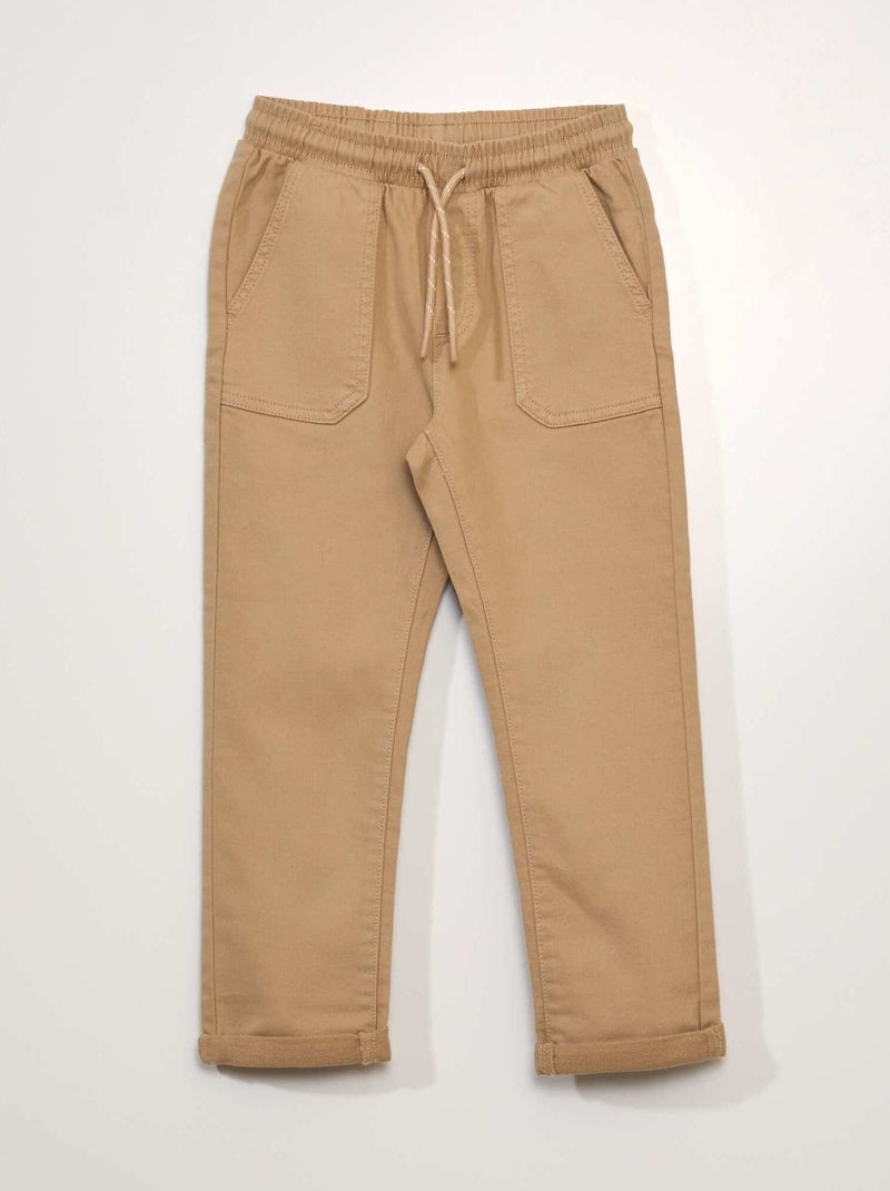 Pantalon chino esprit jogging Beige - Kiabi