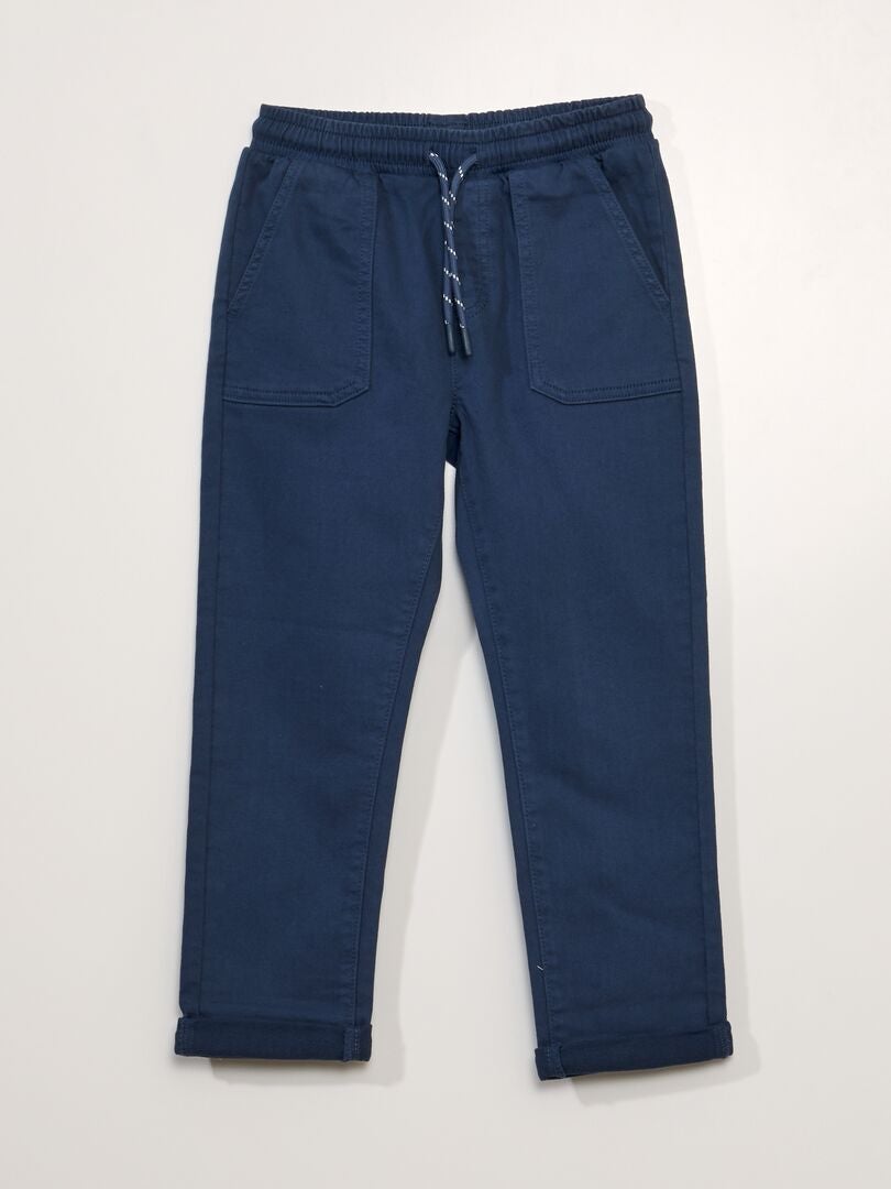 Pantalon chino esprit jogging Bleu - Kiabi