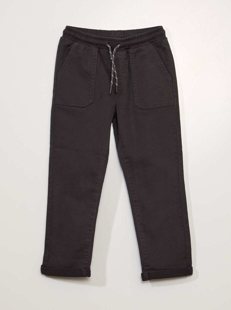 Pantalon chino esprit jogging Noir - Kiabi