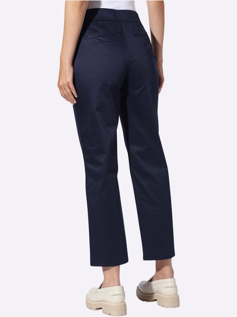 Pantalon Chino Fermeture Innovante - Taille Standard - helline Bleu marine - Kiabi