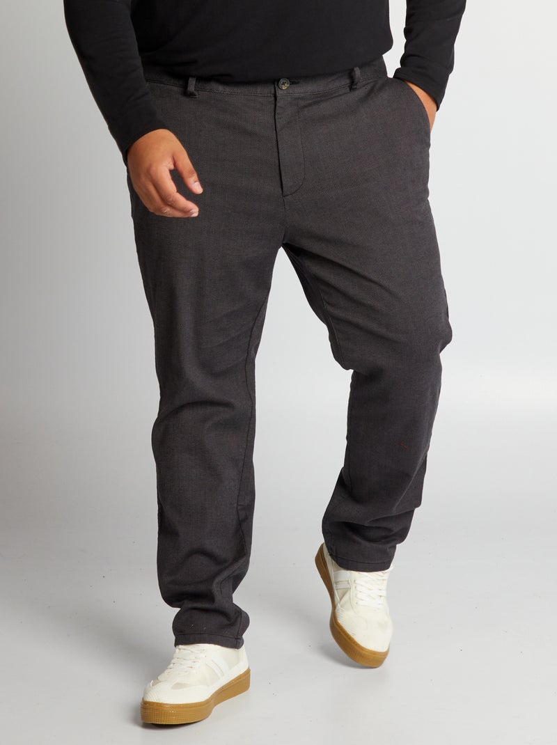 Pantalon chino fitté noir - Kiabi