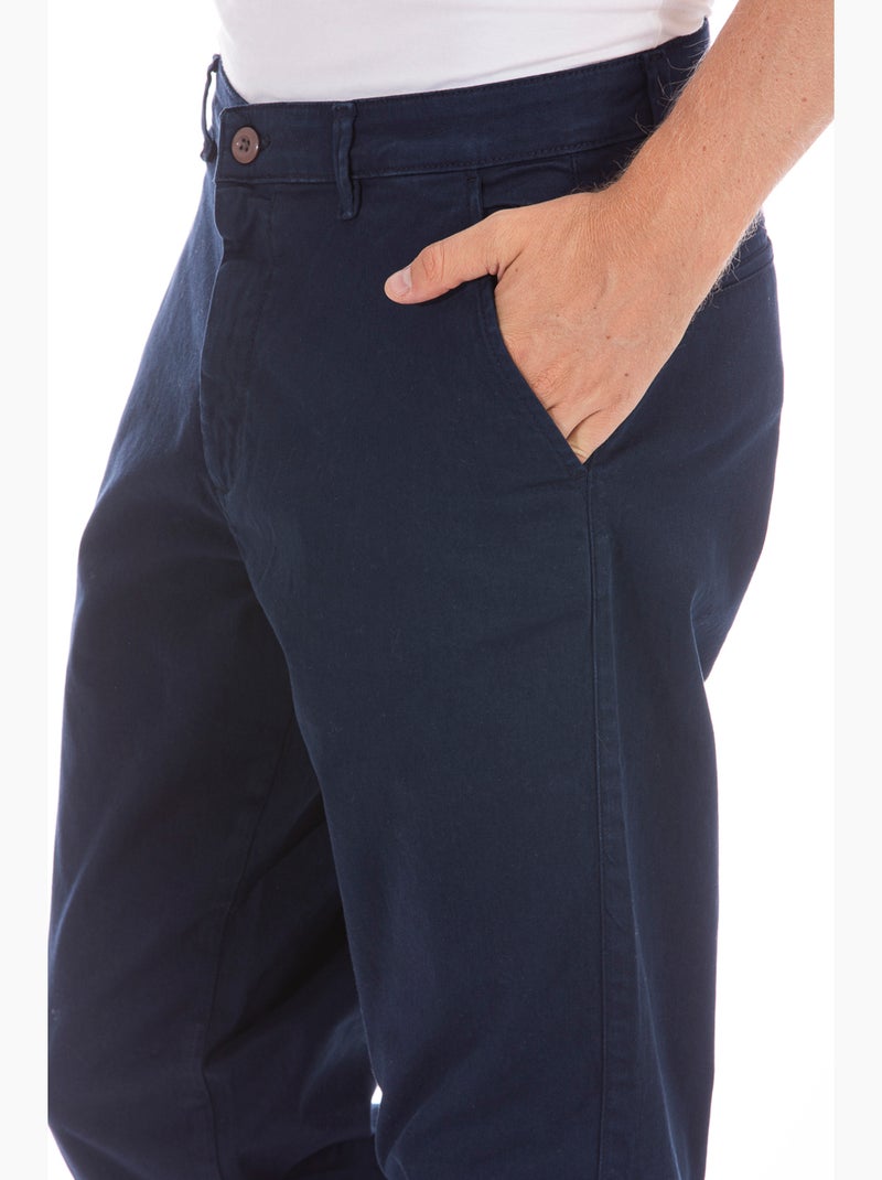 Pantalon chino gabardine stretch CHINO Bleu - Kiabi