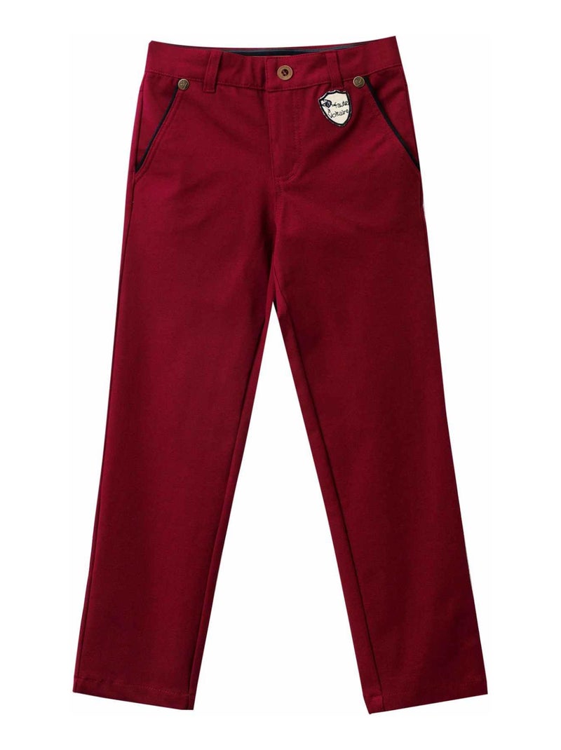 Pantalon Chino Garçon  Rouge Bdx  SAINCLAIR - La Faute à Voltaire Bordeaux - Kiabi