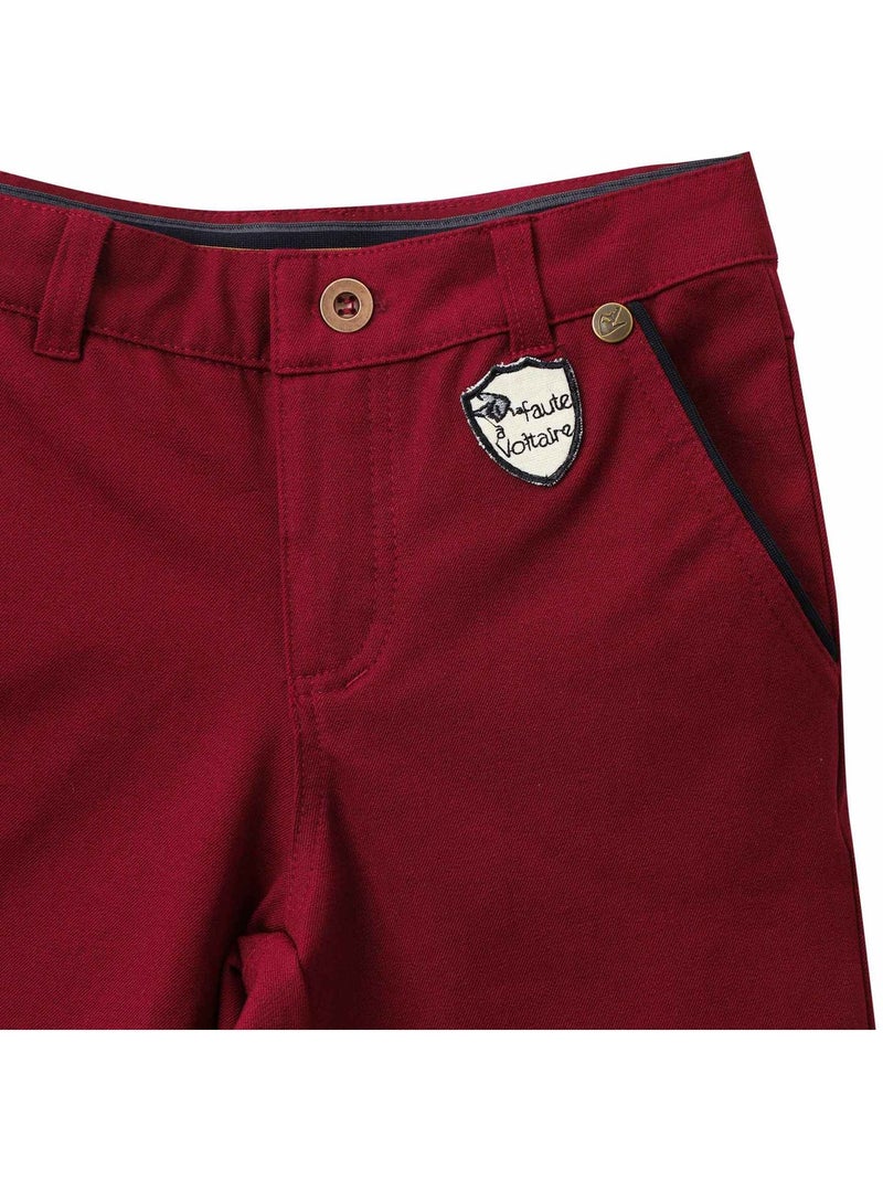 Pantalon Chino Garçon  Rouge Bdx  SAINCLAIR - La Faute à Voltaire Bordeaux - Kiabi