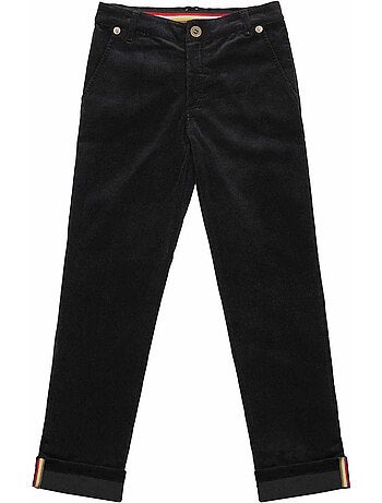 Pantalon chino hiver garçon | velours noir | sainclair - la faute à voltaire - [couleur]