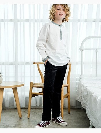 Pantalon chino hiver garçon | velours noir | sainclair - la faute à voltaire - [couleur]
