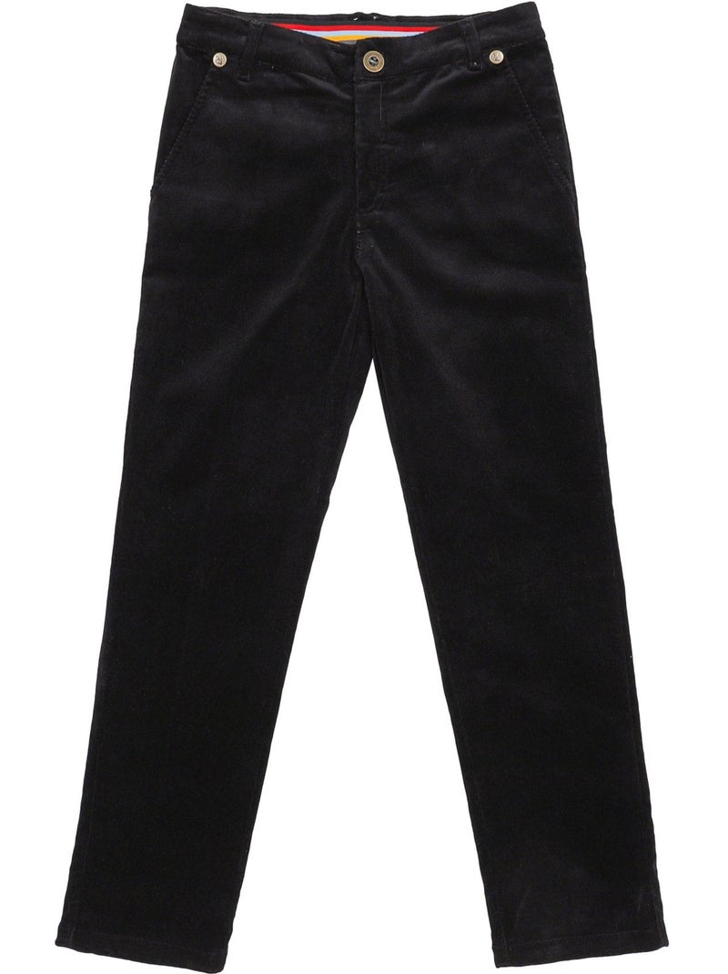 Pantalon chino hiver garçon | velours noir | sainclair - la faute à voltaire - [couleur] Noir - Kiabi