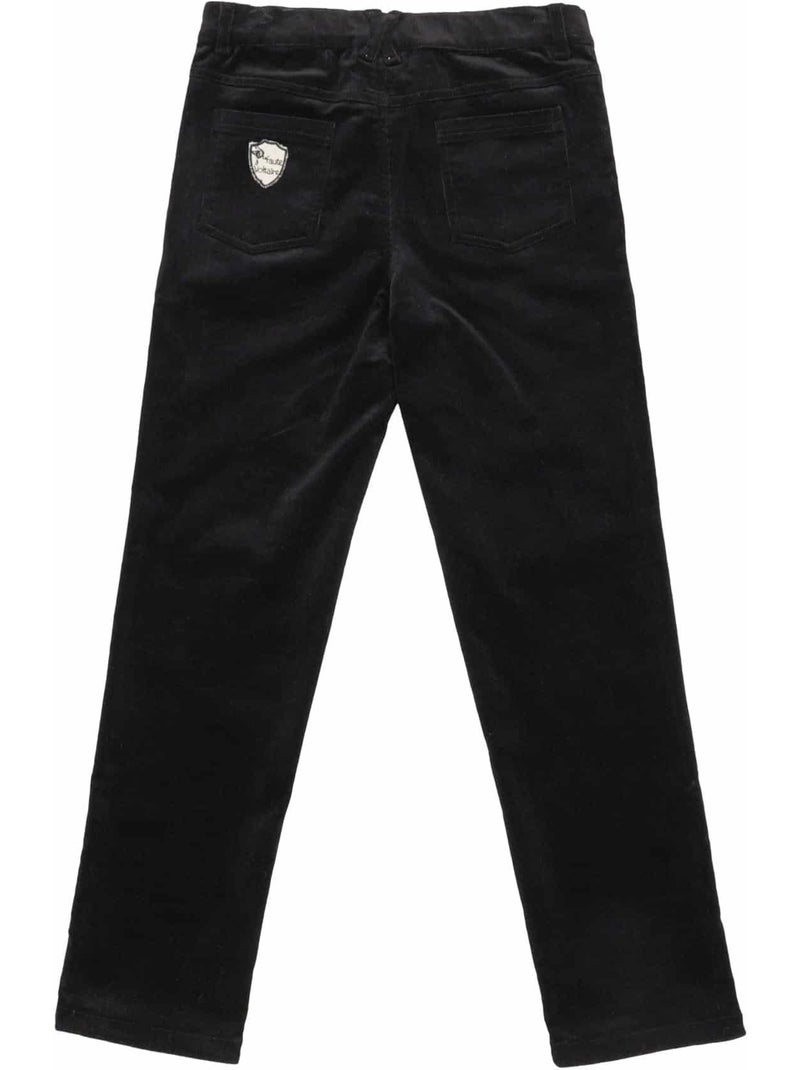 Pantalon chino hiver garçon | velours noir | sainclair - la faute à voltaire - [couleur] Noir - Kiabi