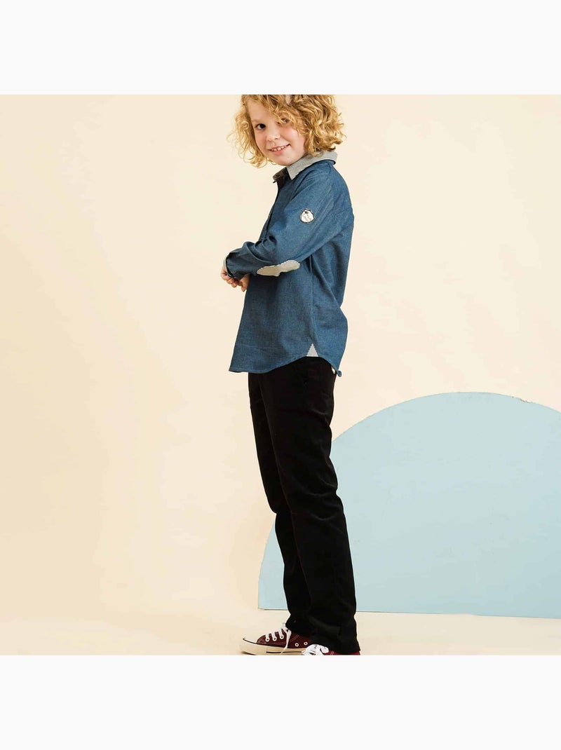 Pantalon Chino Hiver   Velours   SAINCLAIR - La Faute à Voltaire Gris Noir - Kiabi