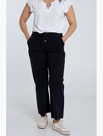 Pantalon chino jambe large uni