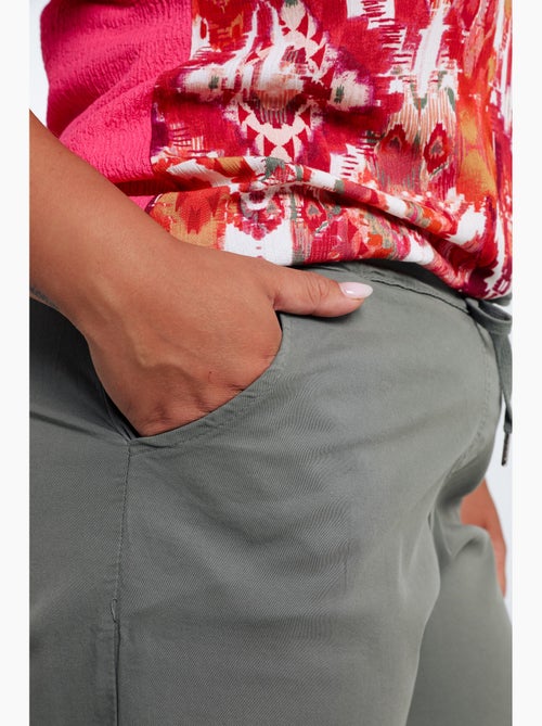 Pantalon chino jambe large uni PAPRIKA - Kiabi