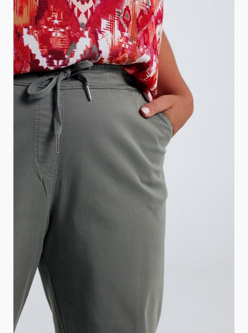 Pantalon chino jambe large uni PAPRIKA - Kiabi