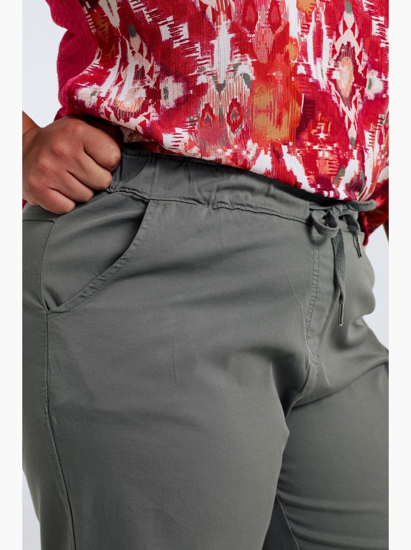 Pantalon chino jambe large uni PAPRIKA Beige - Kiabi