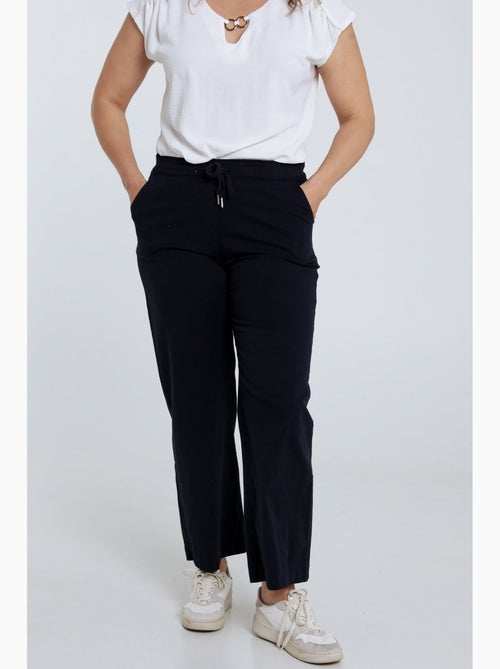 Pantalon chino jambe large uni PAPRIKA - Kiabi