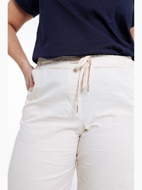 Pantalon chino jambe large uni PAPRIKA - Kiabi