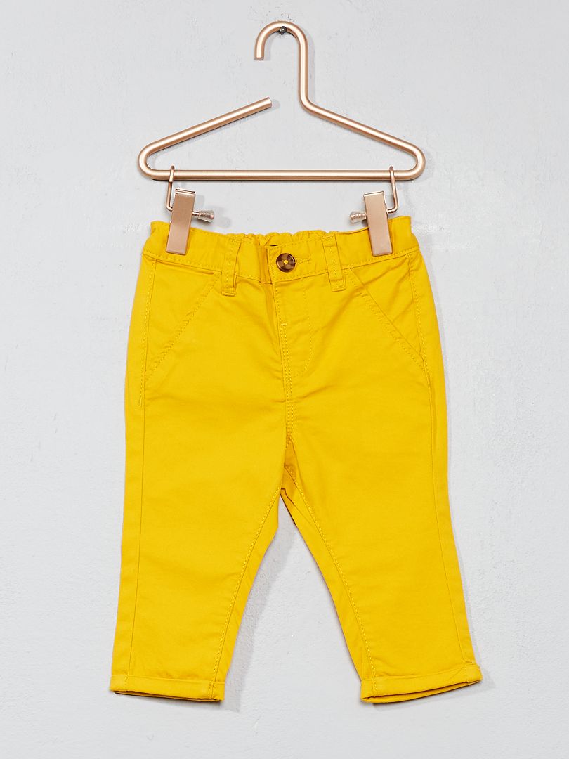 Pantalon chino jaune mimosa - Kiabi
