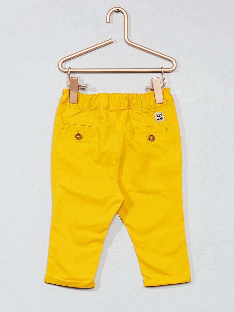 Pantalon chino jaune mimosa - Kiabi