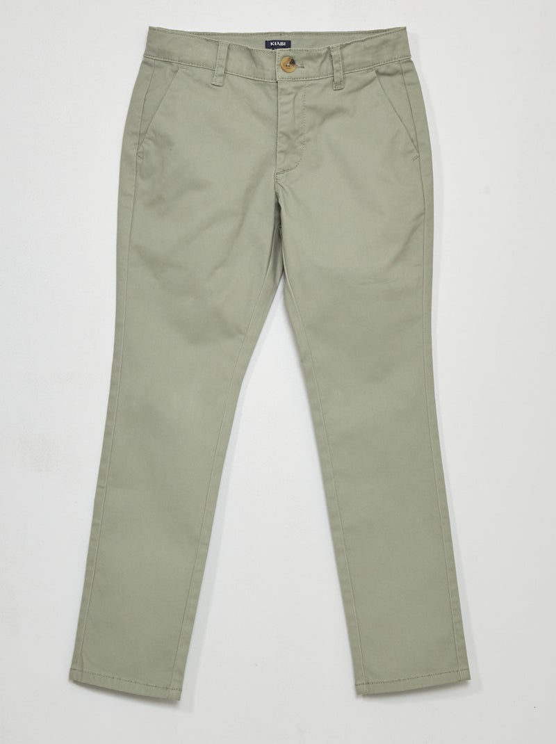Pantalon chino kaki clair - Kiabi