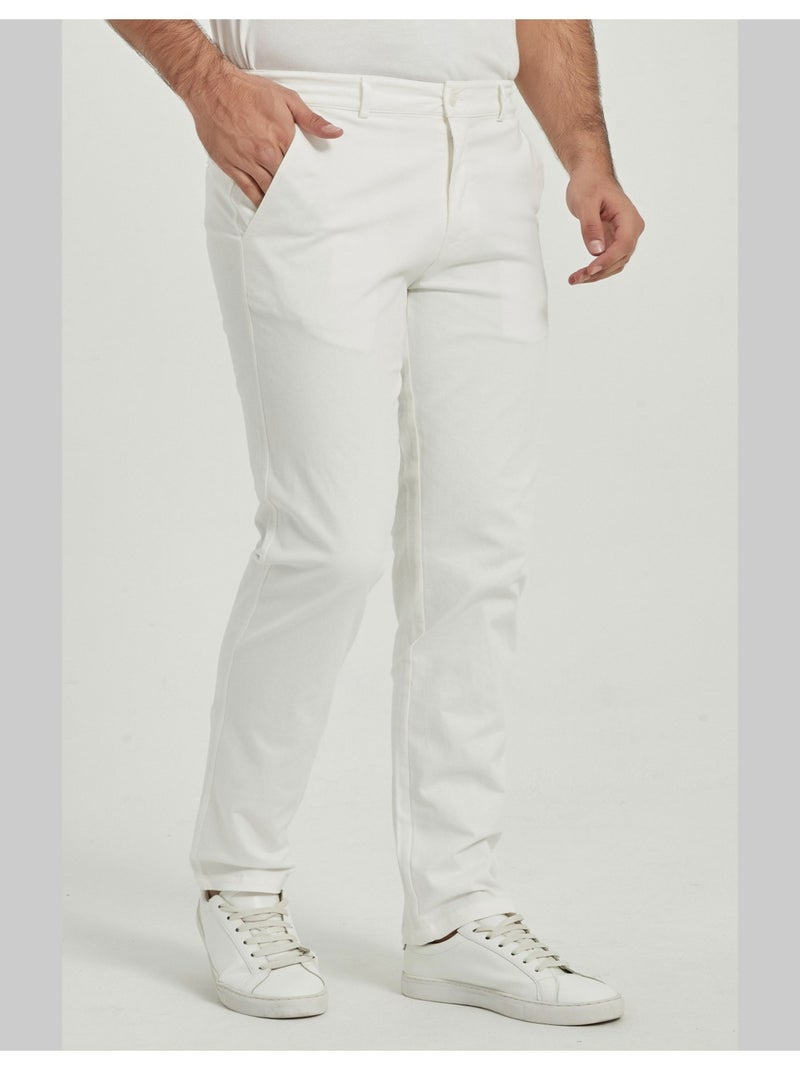 PANTALON CHINO Kebello Blanc Blanc - Kiabi