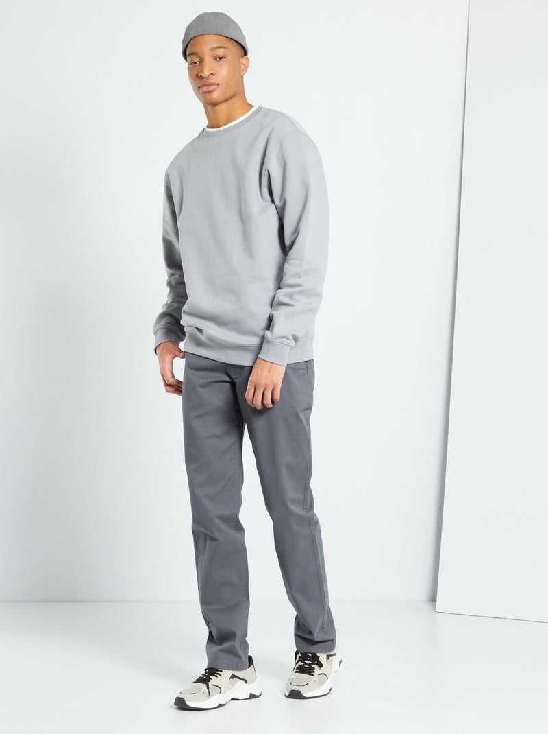 Pantalon chino L38 +1m95 gris - Kiabi