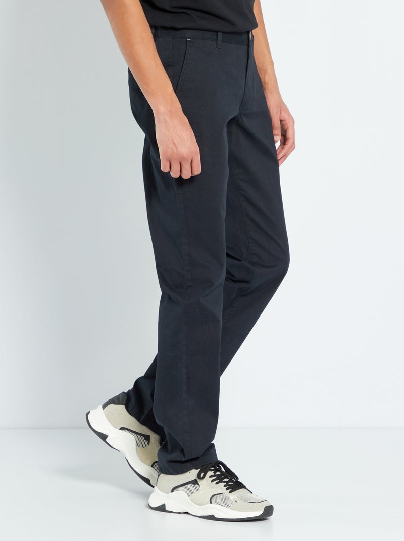 Pantalon chino L38 +1m95 noir - Kiabi